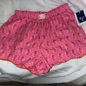 Roller Rabbit Pink and Orange Seahorse Sleep Shorts